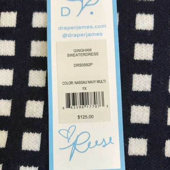 NWT Draper James Gingham Sweaterdress 1X - Picture 3 of 7